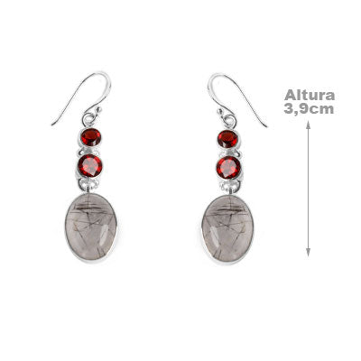Brinco de Prata com Pedras