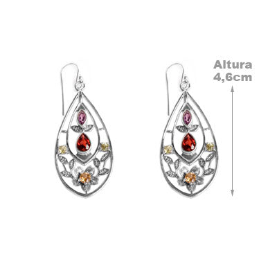 Brinco de Prata com Pedras