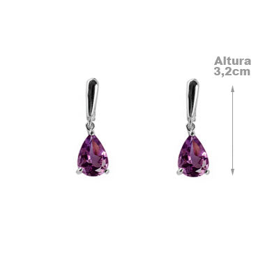 Argola de Prata com Ametista - 56035