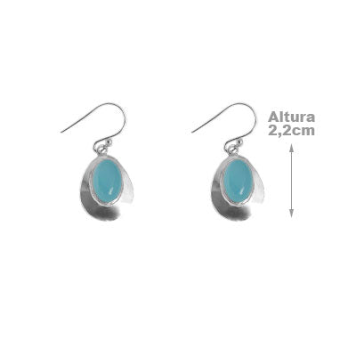 Brinco de Prata com Calcedônia