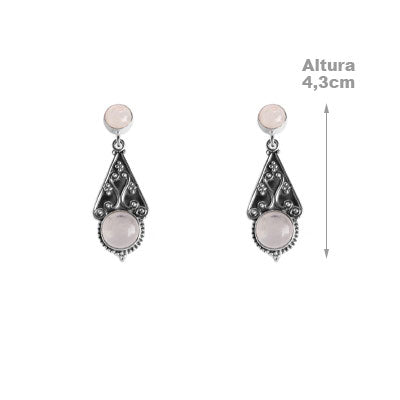 Brinco de Prata com Pedra da Lua - 56174