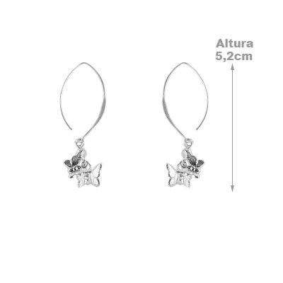 Brinco de Prata Borboleta