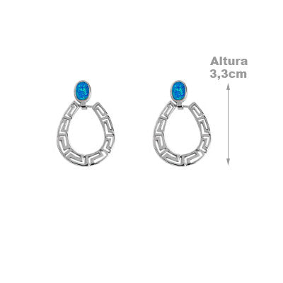 Brinco de Prata com Opala