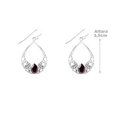 Brinco de Prata com Ônix