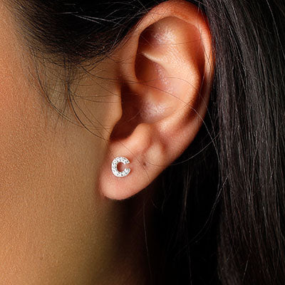 Brinco de Prata Letra