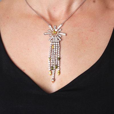 Gargantilha de Prata com Zircônia e Banho de Ródio