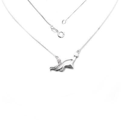 Gargantilha de Prata Mulher e Criança com Zircônia - 25040