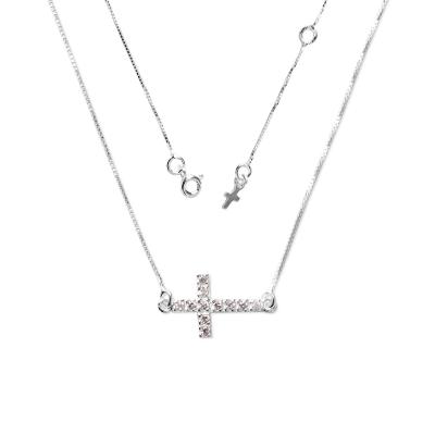 Gargantilha de Prata com Cruz