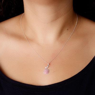 Gargantilha de Prata Maçã com Zircônias