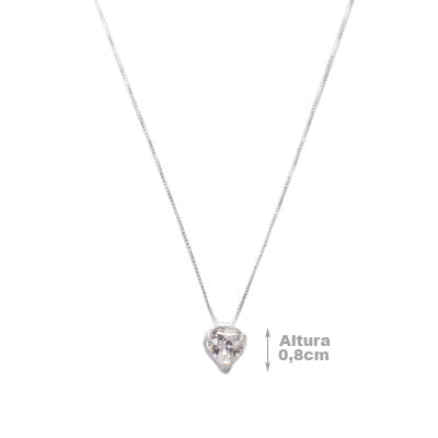Gargantilha de Prata Coração