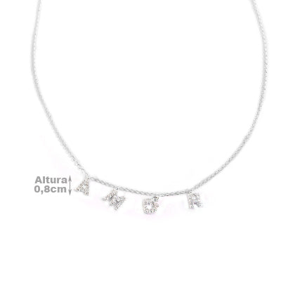 Gargantilha de Prata com Zircônia