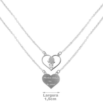 Escapulário de Prata Coração Menina