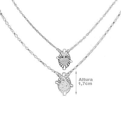 Escapulário de Prata Sagrado Coração de Maria