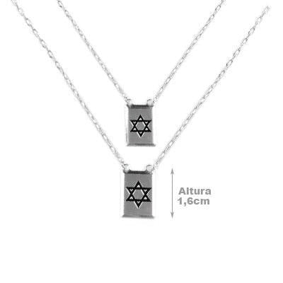 Escapulário de Prata Estrela de Davi