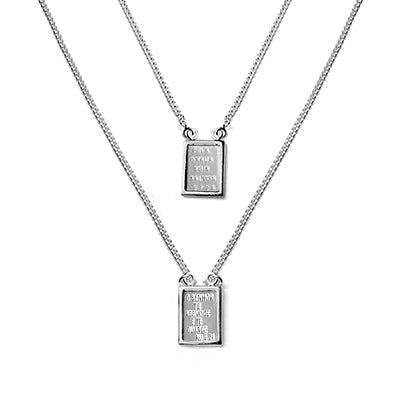 Escapulário de Prata Sagrado Coração de Jesus e Nossa Senhora do Carmo - 5244