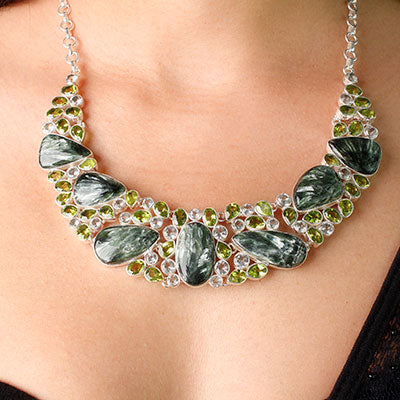 Conjunto de Prata com Pedras