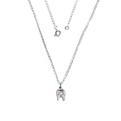 Gargantilha de Prata Dente