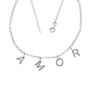 Gargantilha de Prata Amor- 54919