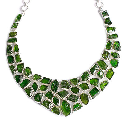 Conjunto de Prata com Turmalina Verde