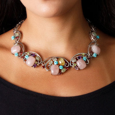 Gargantilha de Prata com Pedras