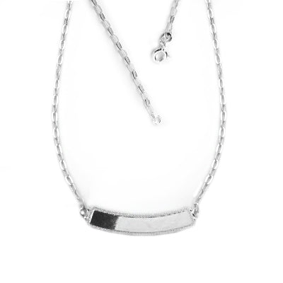 Gargantilha de Prata com Placa.