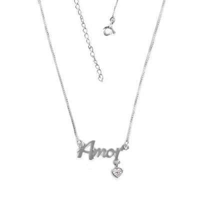 Gargantilha de Prata Amor