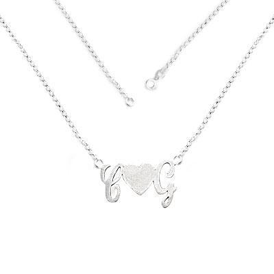 Confecção Corrente de Prata Personalizada com Iniciais e Coração