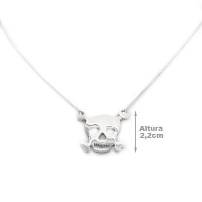 Gargantilha Prata Caveira