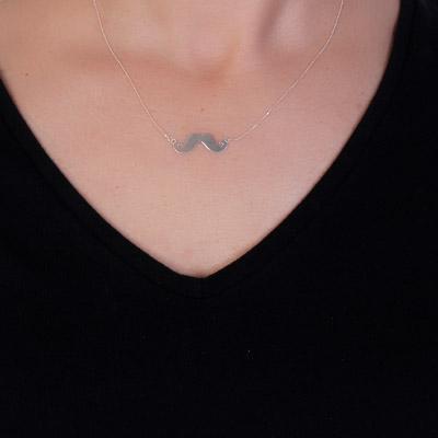 Gargantilha de Prata Bigode