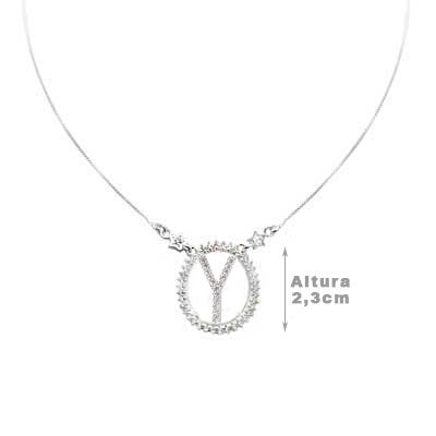 Gargantilha de Prata Letra