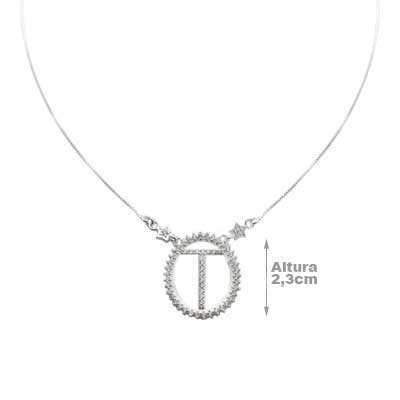 Gargantilha de Prata Letra.