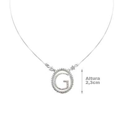 Gargantilha de Prata Letra.
