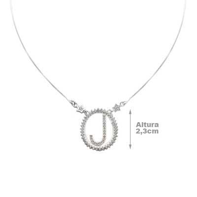 Gargantilha de Prata Letra.