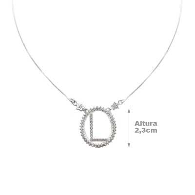 Gargantilha de Prata Letra.