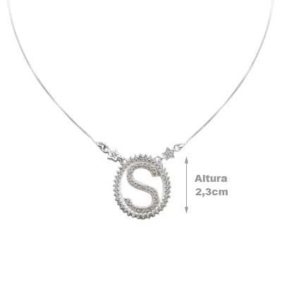 Gargantilha de Prata Letra.
