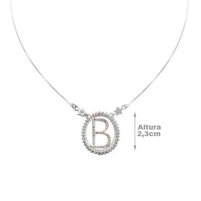 Gargantilha de Prata Letra.