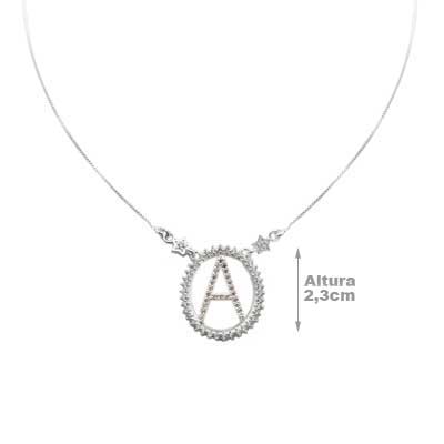 Gargantilha de Prata Letra.