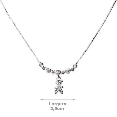 Gargantilha de Prata com Menino