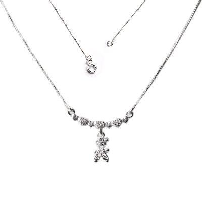 Gargantilha de Prata com Menino