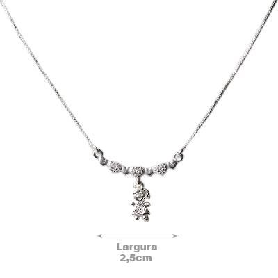 Gargantilha de Prata com Menina