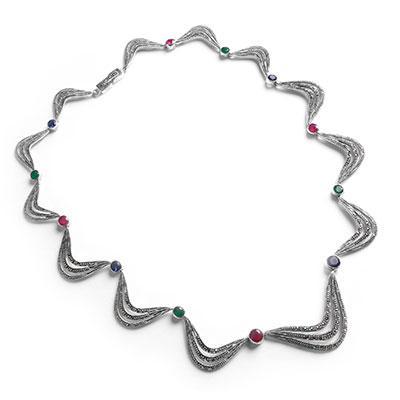 Gargantilha de Prata Pedras