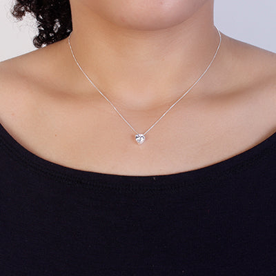 Gargantilha de Prata Coração