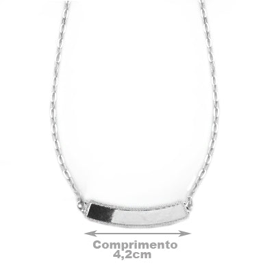Gargantilha de Prata com Placa.