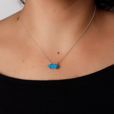 Gargantilha de Prata com Turquesa