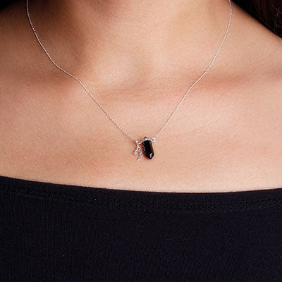 Gargantilha de Prata Signo de Leão com Pedra.