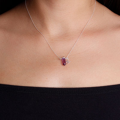 Gargantilha de Prata Signo com Pedra