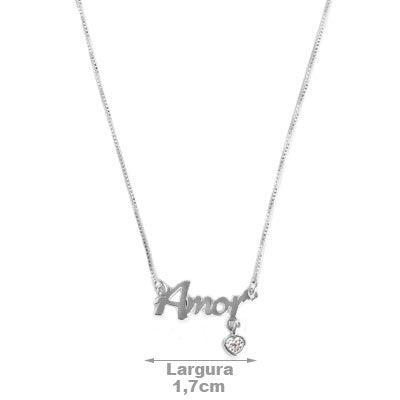 Gargantilha de Prata Amor