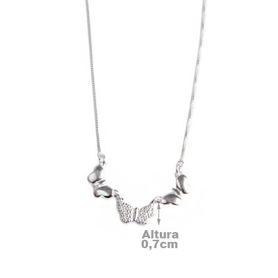 Gargantilha de Prata Borboleta