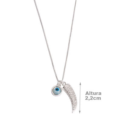 Gargantilha de Prata Olho Grego