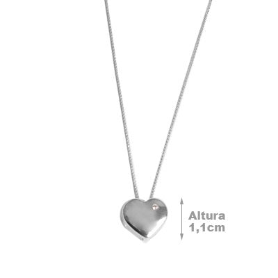 Gargantilha de Prata Coração